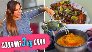 King size crab cooking  | 3 Kg crab | Easy cooking ‍| Milla babygal❤️