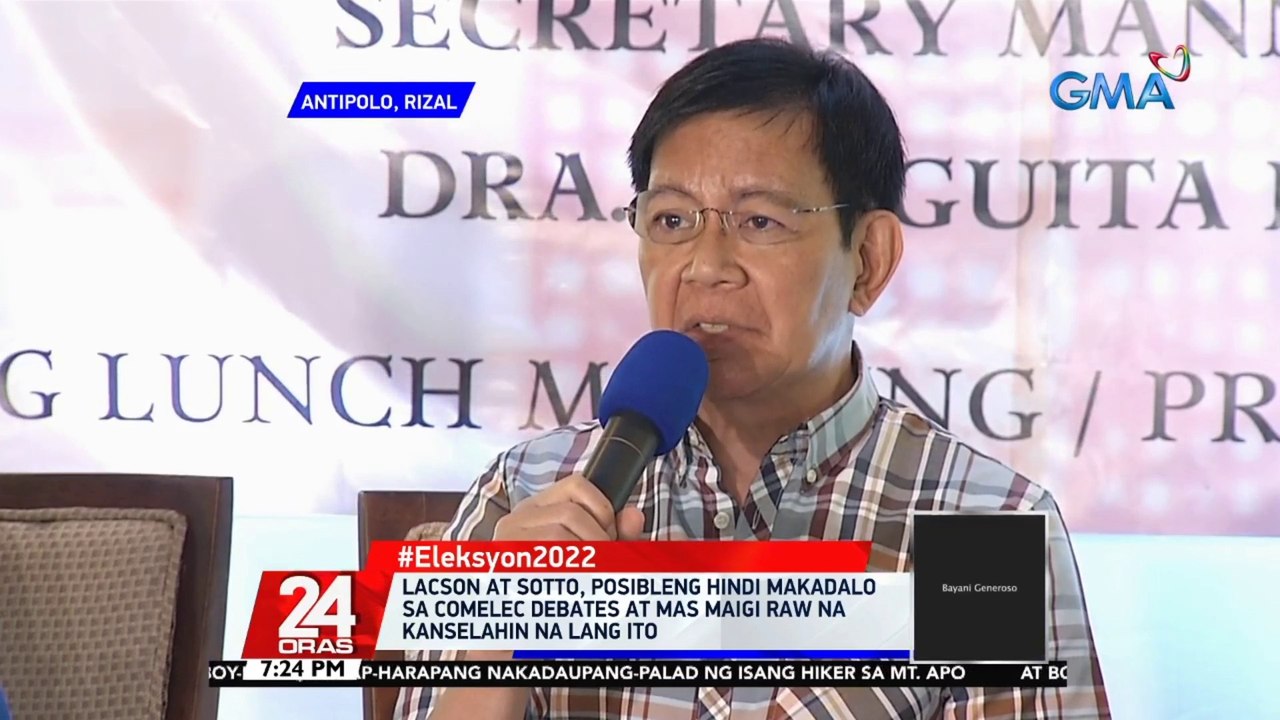 Lacson at Sotto, posibleng hindi makadalo sa Comelec debates at mas maigi raw na kanselahin na lang ito | 24 Oras
