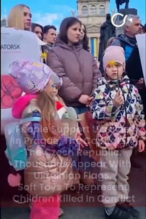 Prague, Czech Republic: People Bring Kids to Support Ukraine, Remember Children Who Died In Conflict