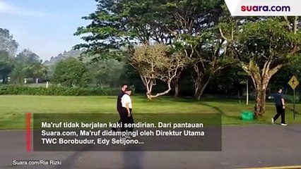 Potret Wapres Ma'ruf Olahraga Pagi di Kawasan Candi Borobudur