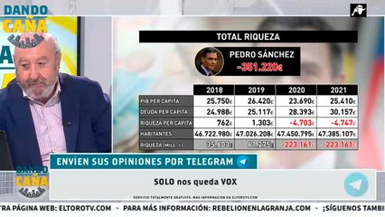 Riera desgrana en Dando Caña cómo por primera vez un presidente genera tal empobrecimiento en España