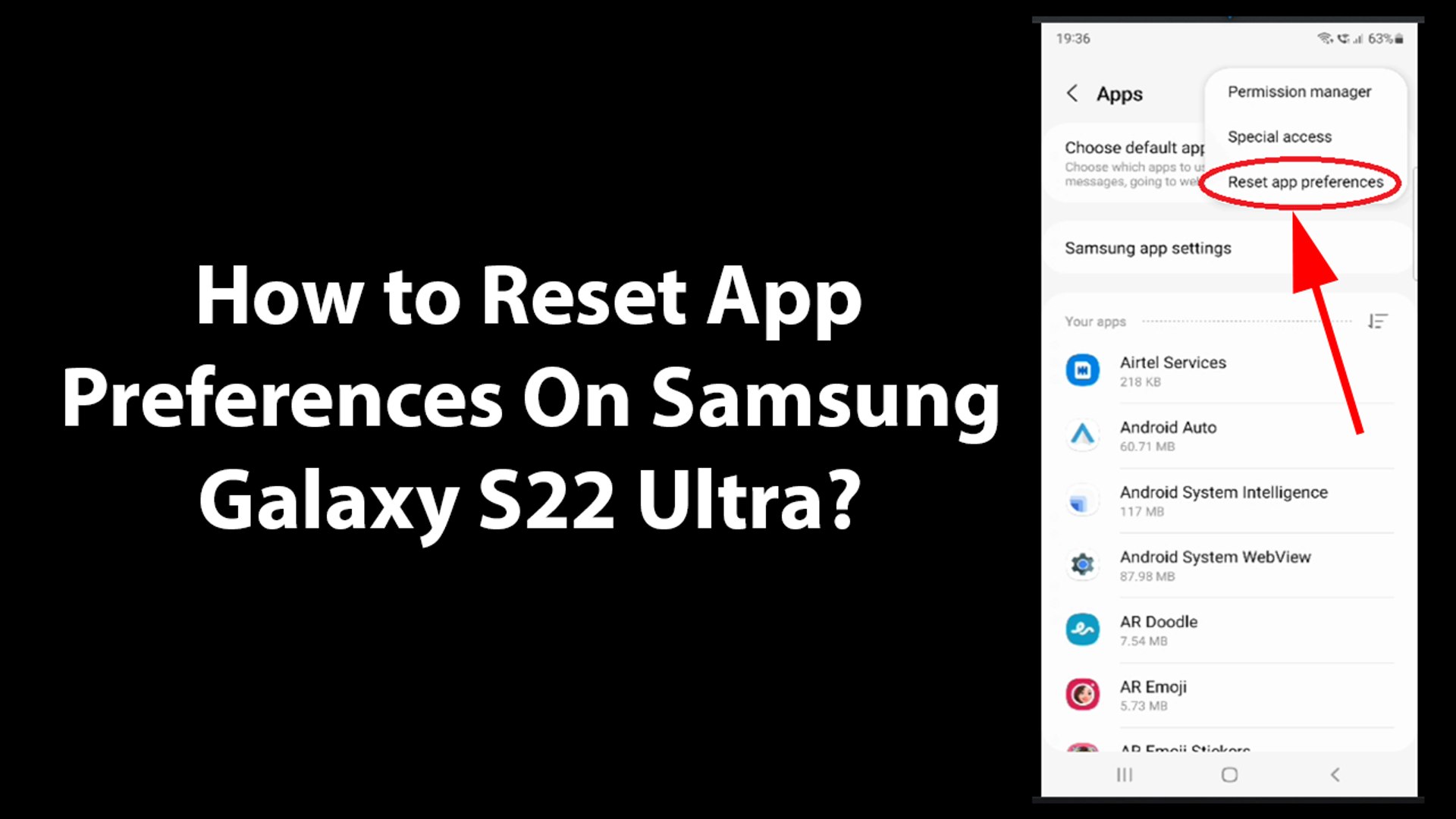 How to Reset App Preferences On Samsung Galaxy S22 Ultra? - video  Dailymotion
