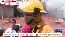 ¡Incendio arrasa viviendas en Faldas del Cerro Juana Laínez!