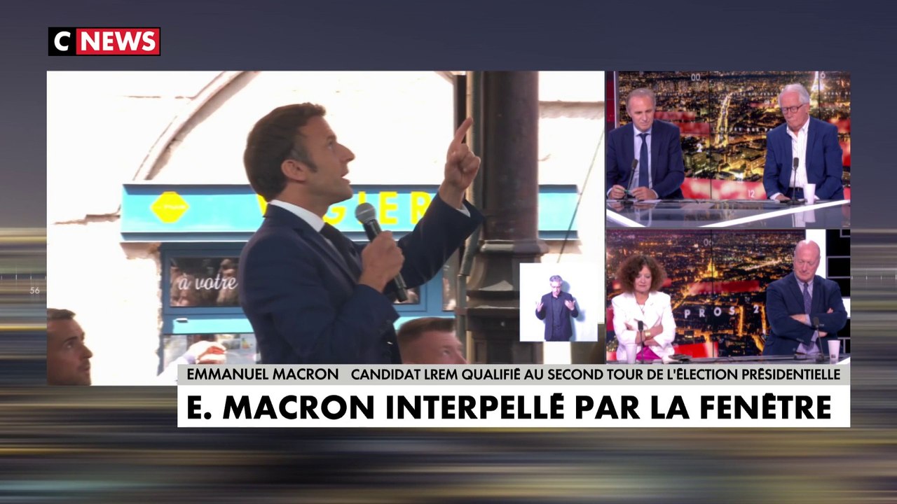 Emmanuel Macron interpellé par des Français à leurs fenêtres lors de son meeting