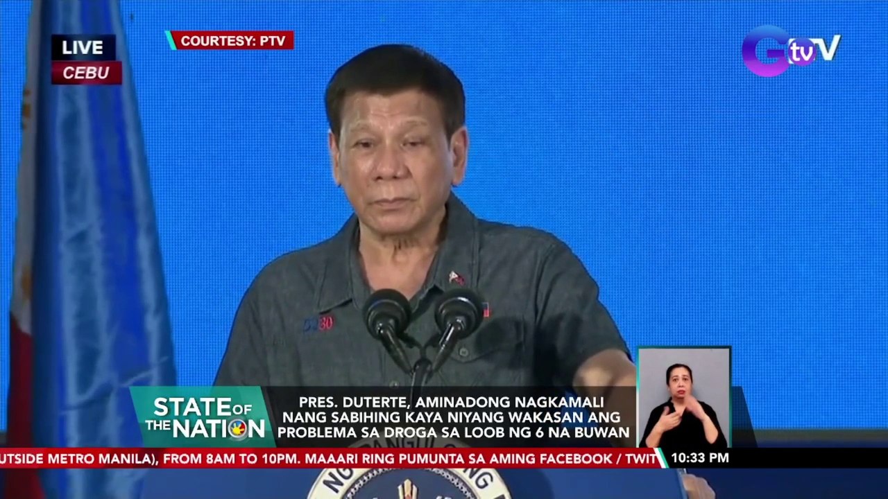 Pres. Duterte, aminadong nagkamali nang sabihing kaya niyang wakasan ang problema sa droga sa loob ng 6 na buwan | SONA