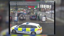 Watch dangerous driver Gulshazad Anwar ramming his way out of a Sheffield service station on St Mary's Road by deliberately colliding into two police vehicles and a civilian motorist's vehicle to evade capture.