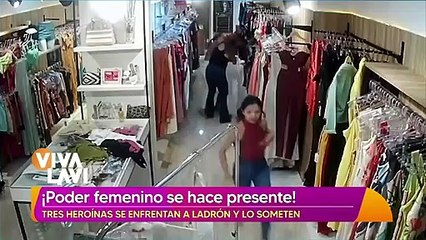 Tres mujeres enfrentan a ladrón y lo someten