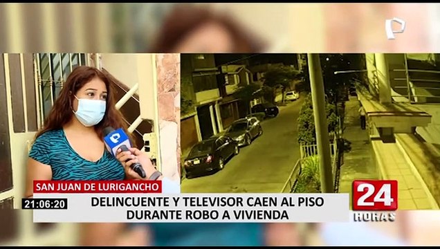 SJL: Ladrón ingresa a vivienda y roba televisor, pero termina rompiéndolo cuando huía