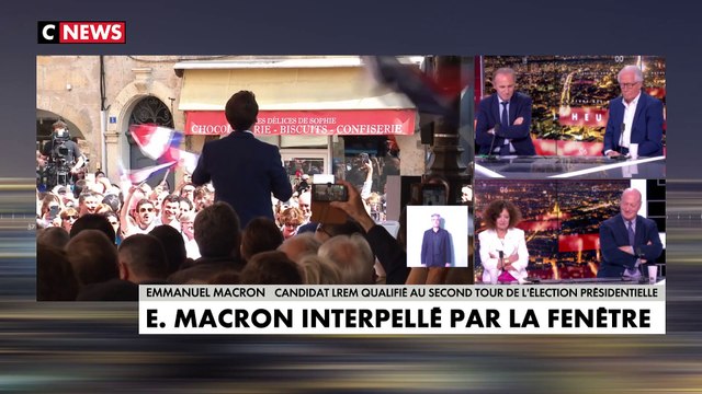 Figeac - Regardez Emmanuel Macron interrompu par des opposants qui leur répond : Félicitez-vous d'être dans une démocratie où vous pouvez interpeller un président comme ça, et j'espère que ça pourra continuer