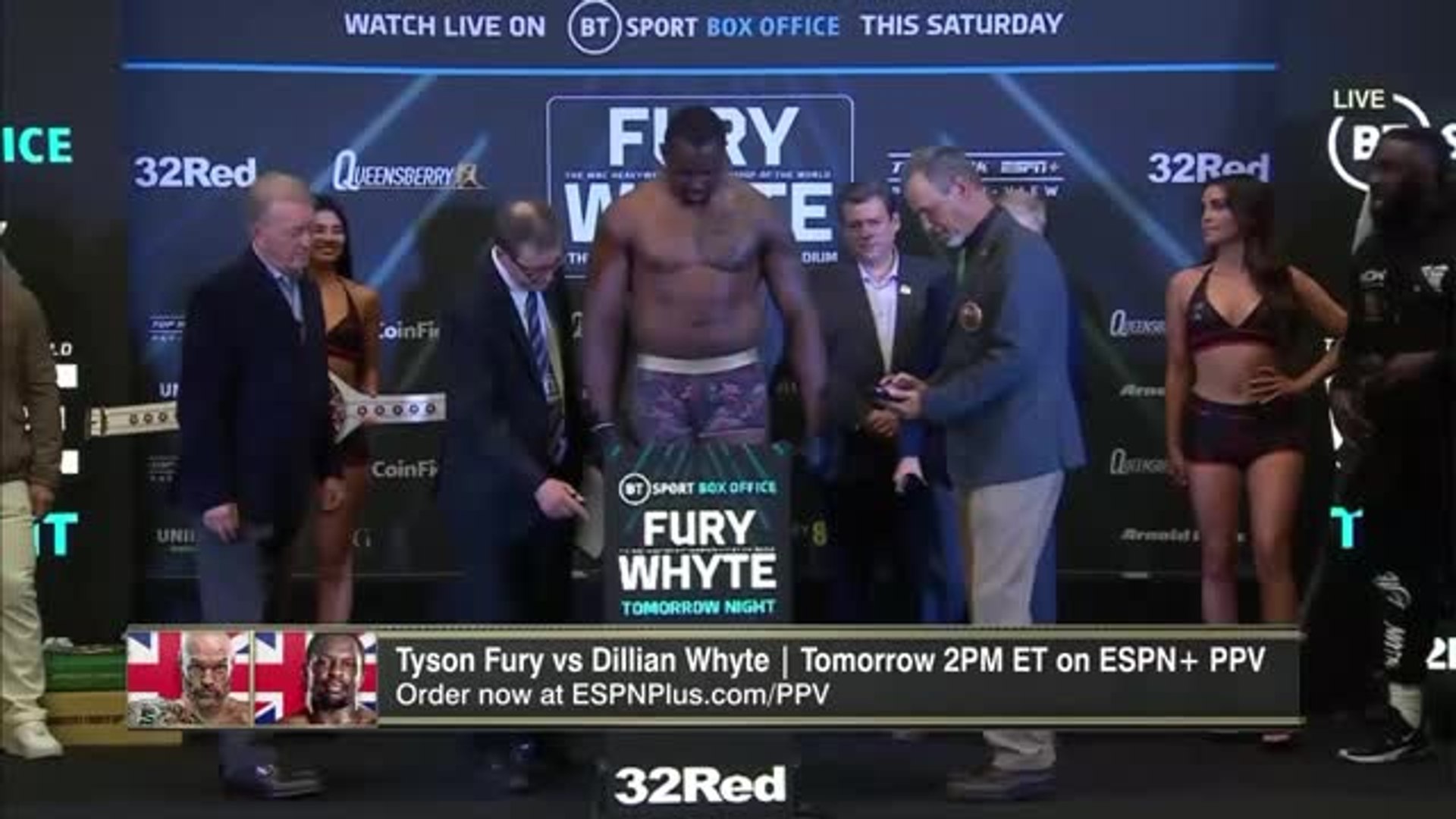Poids lourds - La pesée entre Tyson Fury et Dillian Whyte - Vidéo  Dailymotion