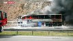 Ankara'da seyir halindeki yolcu otobüsünde yangın