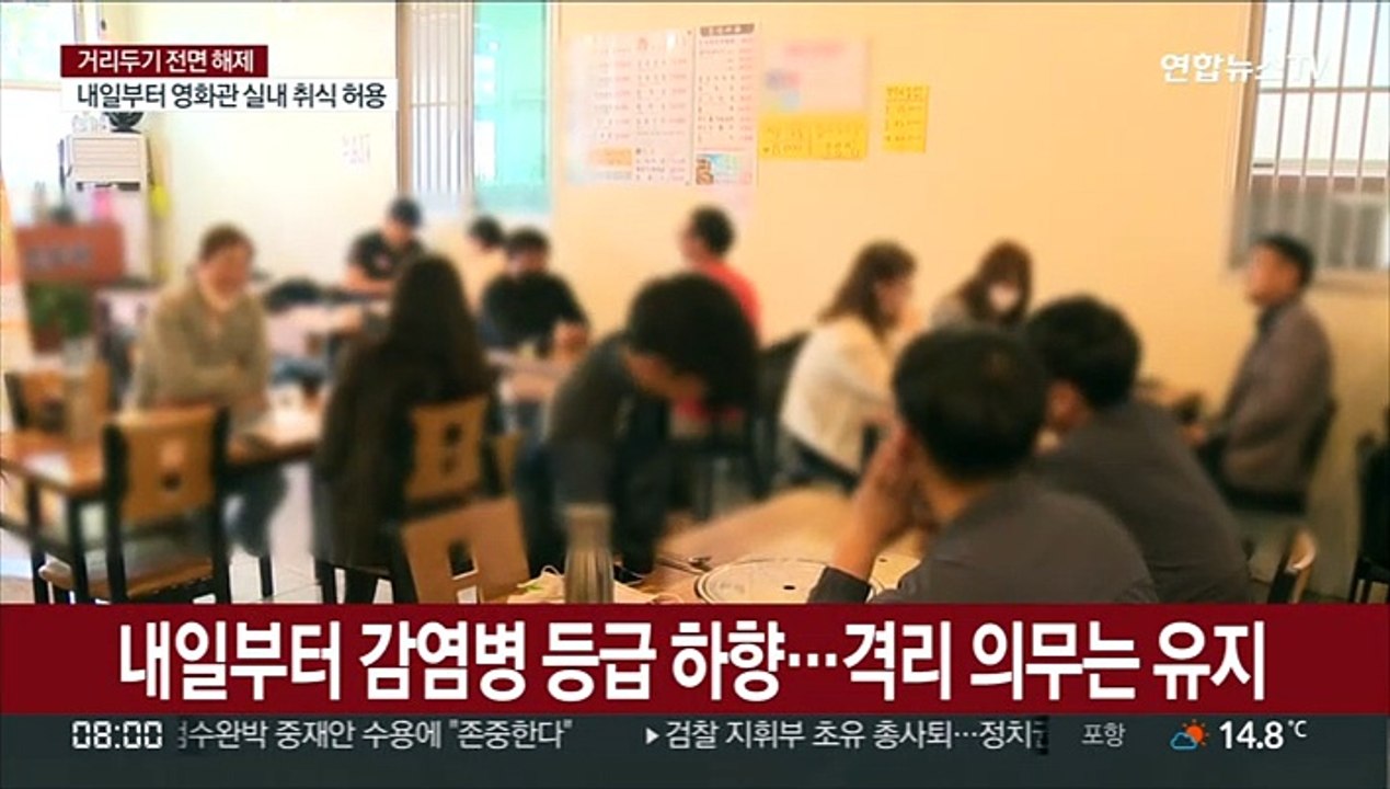 나흘째 확진자 감소…내일부터 감염병 2급 하향