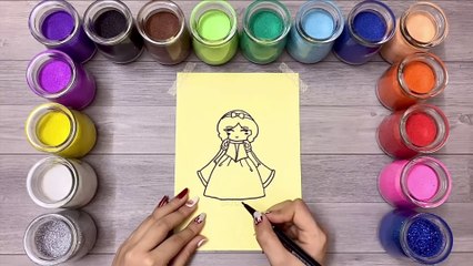Colored sand Snow White / Draw Snow White