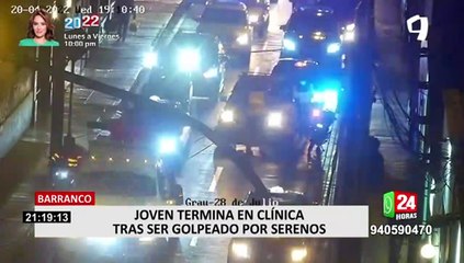 Barranco: conductor termina grave tras intervención de serenos