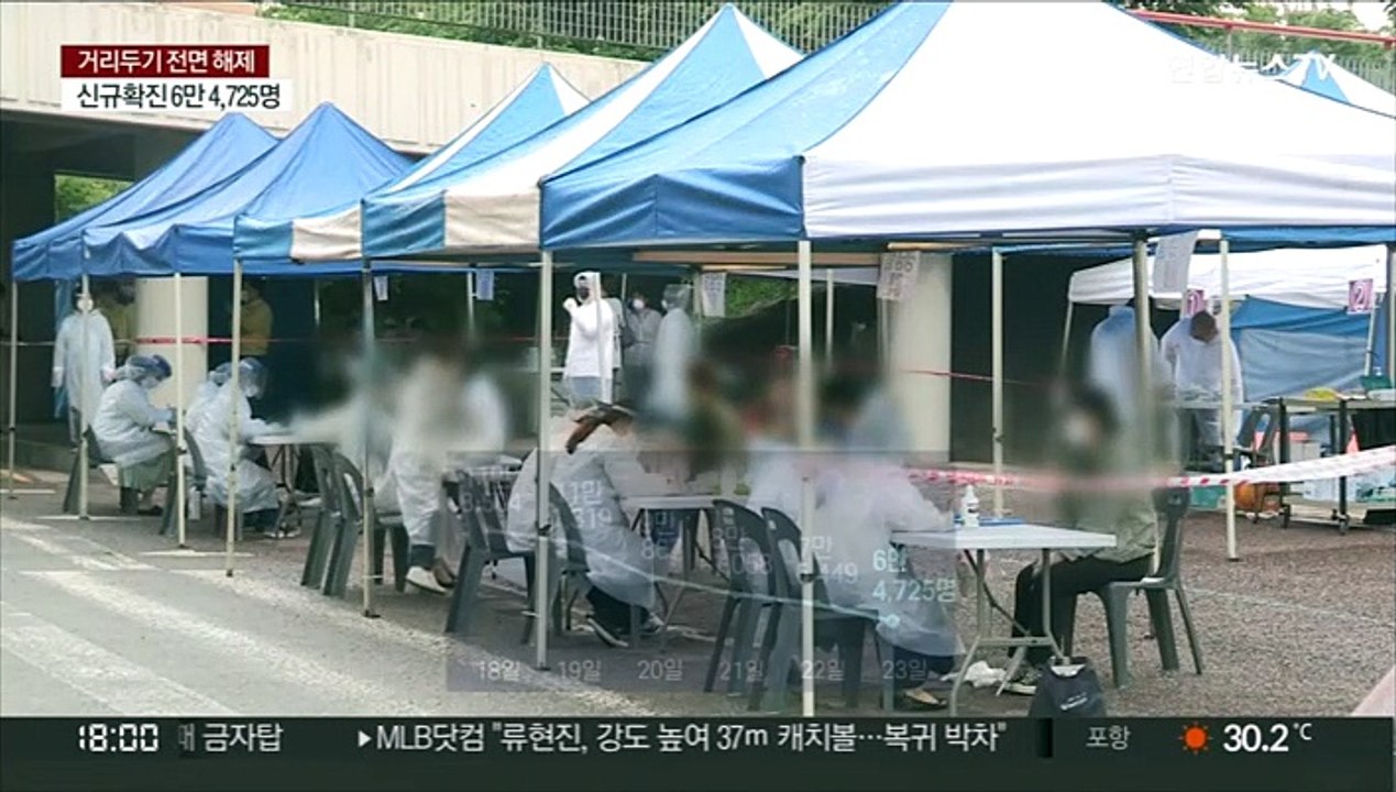 나흘째 10만명 아래…내일부터 공공장소 취식 가능