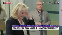 Marine Le Pen a voté à Hénin-Beaumont (Pas-de-Calais)