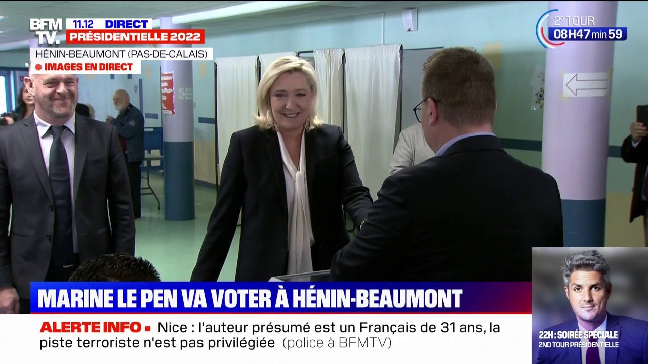 Présidentielle: Marine Le Pen a voté à Hénin-Beaumont dans le Pas-de-Calais
