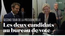 Les images du vote de Marine Le Pen et Emmanuel Macron pour le second tour de la présidentielle
