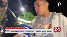 SJL: intervienen a sujetos que arman fiesta en cementerio y bailan sobre los nichos