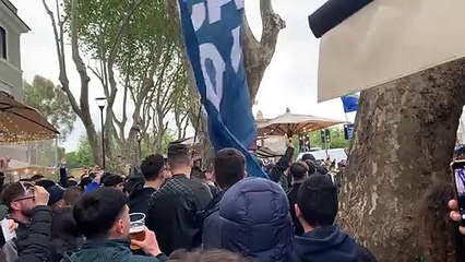 Lazio - Milan, la contestazione a Ponte Milvio