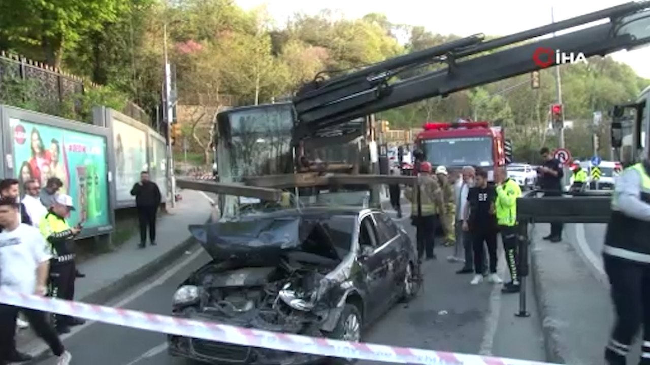 Sarıyer’de İETT otobüsü dehşet saçtı, yokuş aşağı kayan otobüs önüne gelen 15 aracı biçti