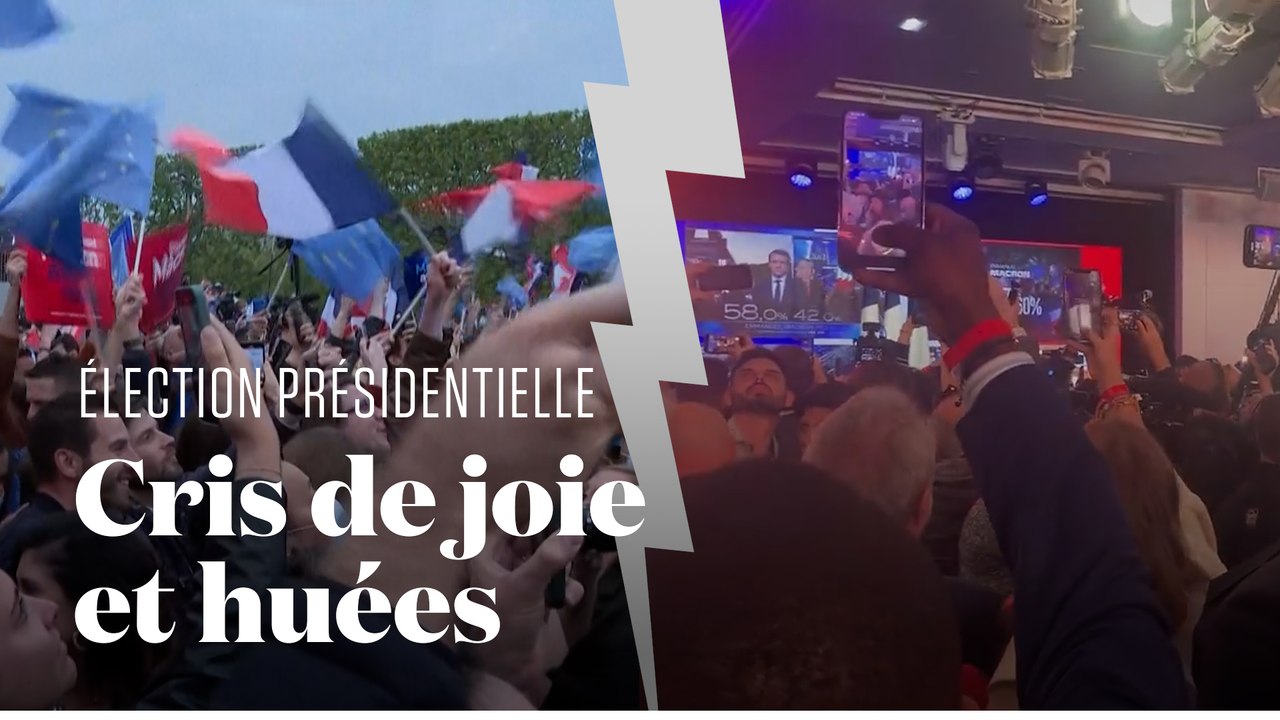 Dans les QG de Macron et Le Pen, deux ambiances très différentes à l'annonce des résultats