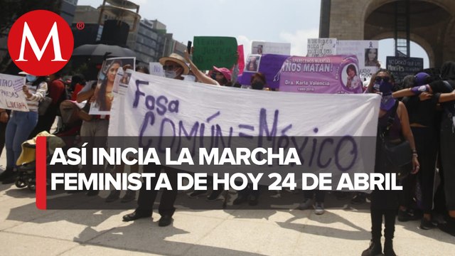 Inicia marcha de colectivos feministas rumbo a la Fiscalía General de la República