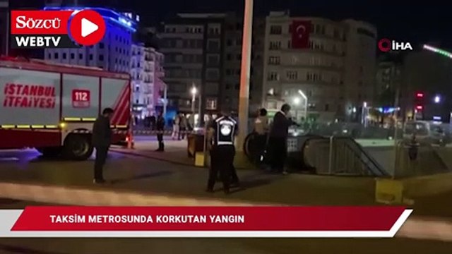 Taksim metrosunda korkutan yangın