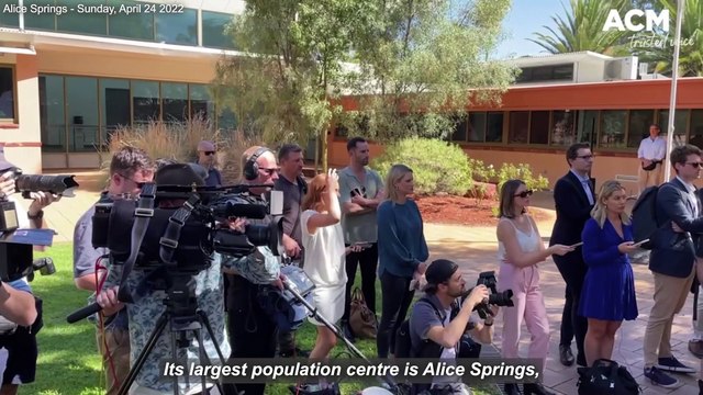 Scott Morrison interrupted by protesters in Alice Springs on Day 14 of the Federal Election campaign | April 25 2022 | Canberra Times
