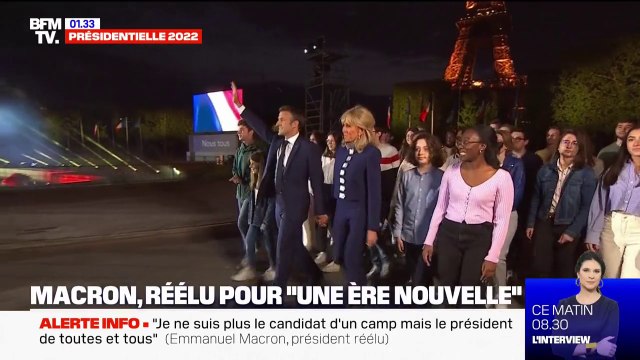 Le soulagement des militants des partisans d'Emmanuel Macron après sa réélection