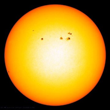 Sunspots on The Sun April 24th 2022