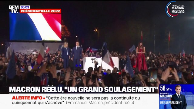 Présidentielle 2022: la joie du camp d'Emmanuel Macron après sa réélection