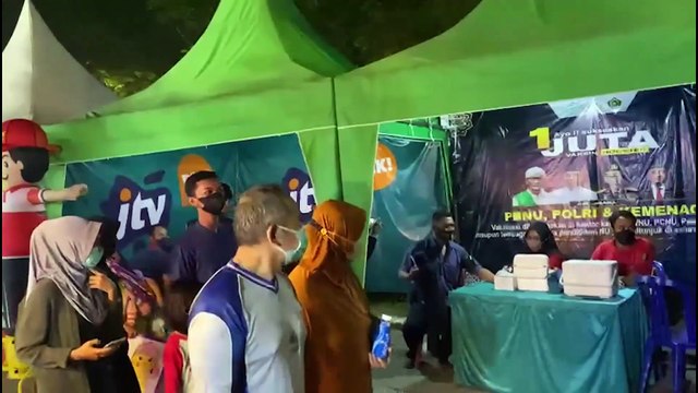 Kapolresta Sidooarjo Tinjau Vaksinasi Booster di Kampung Ramadhan Alun-alun Sidoarjo