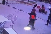 Kadının ölümden döndüğü kaza kamerada