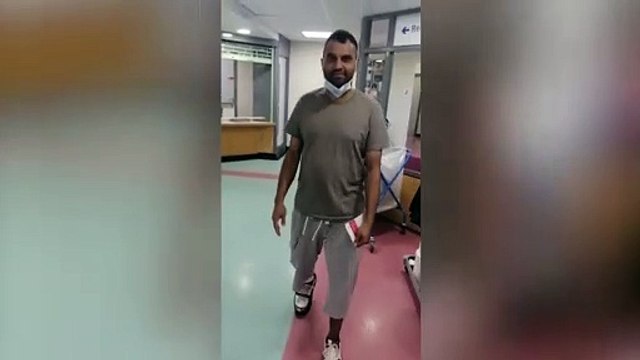 Watch: A man who suffered horrific injuries after plunging 200ft from a beauty spot has astounded medics with his recovery and even his first steps since his fall