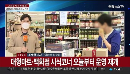 대형마트 시식 재개…80일 만에 확진자 최소