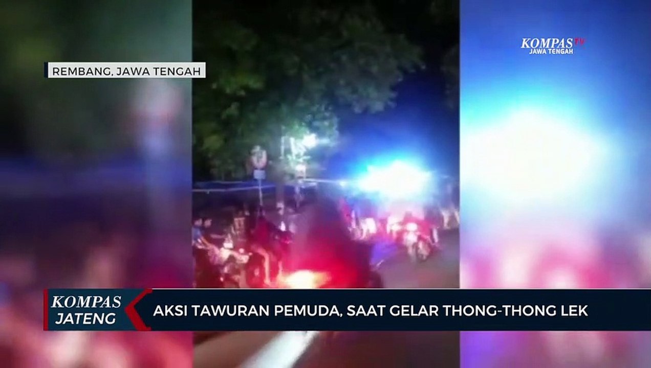 Aksi Tawuran Pemuda Saat Gelar Thong-thong Lek