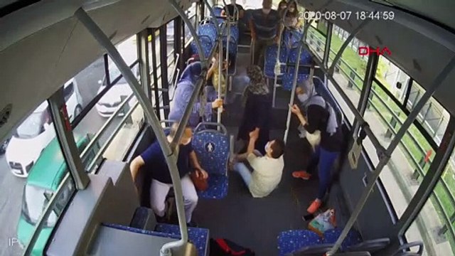 Ani frenle yere savruldu! O anlar kamerada