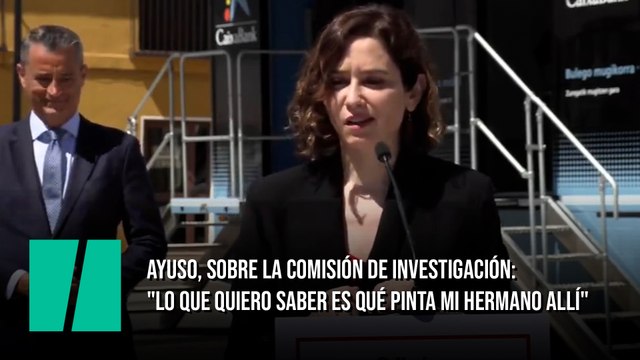 Ayuso, sobre la comisión de investigación: Lo que quiero saber es qué pinta mi hermano allí