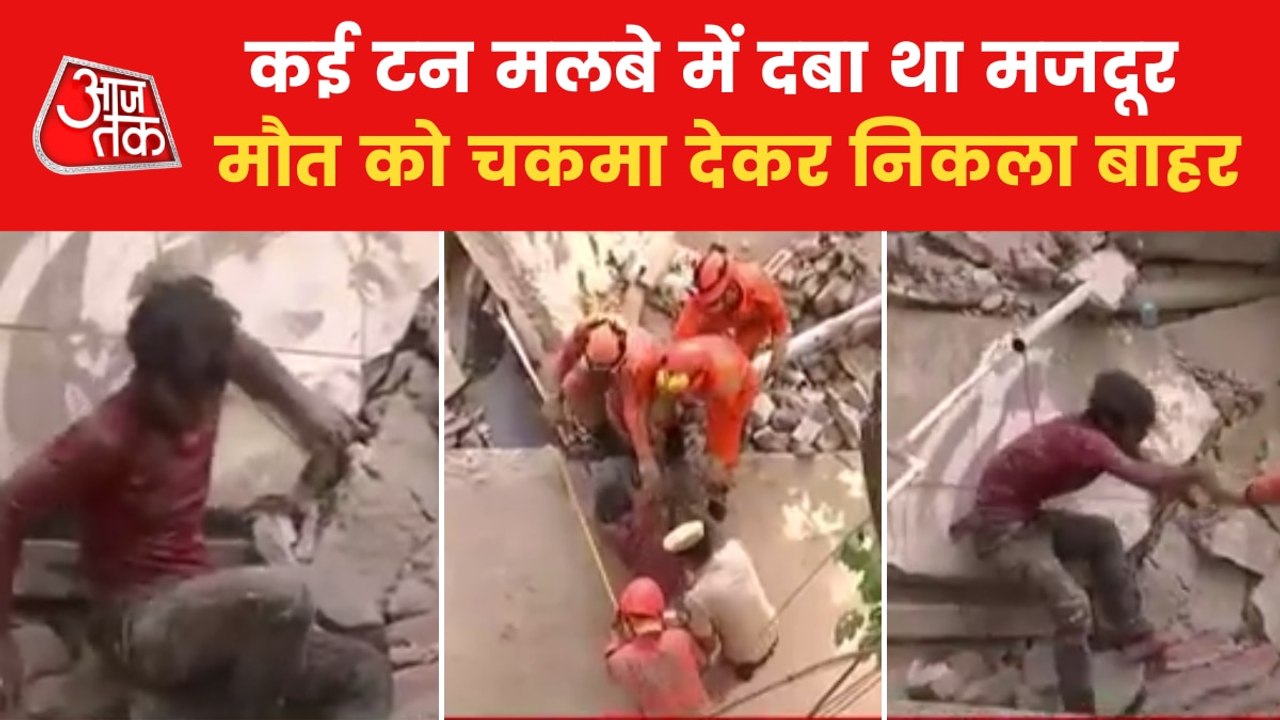 Under-construction building collapses in Delhi