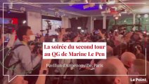 La soirée du second tour au QG de Marine Le Pen