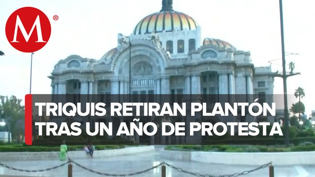 Triquis retiran campamento frente a Palacio de Bellas Artes