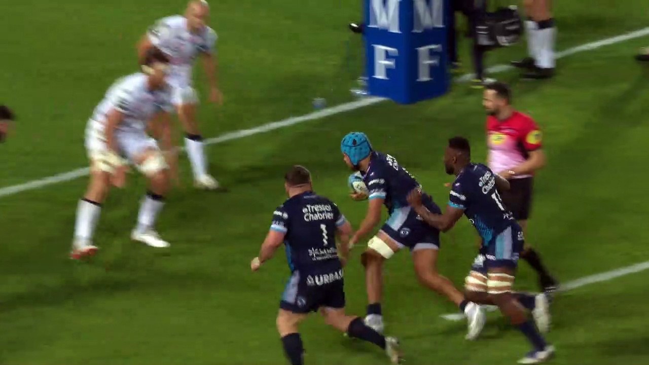 TOP 14 - Essai de Florian VERHAEGE (MHR) - Montpellier Hérault Rugby - Union Bordeaux Bègles - Saison 2021/2022