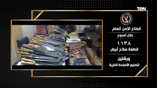 جهود أجهزة وزارة الداخلية على مستوى الجمهورية خلال أسبوع فى مجال الأمن العام ومكافحة المخدرات