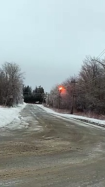 Tree Resting on Power Line During Ice Storm Causes Phase Arc