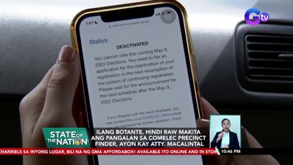 Ilang botante, hindi raw makita ang pangalan sa Comelec Precinct Finder, ayon kay Atty. Macalintal | SONA