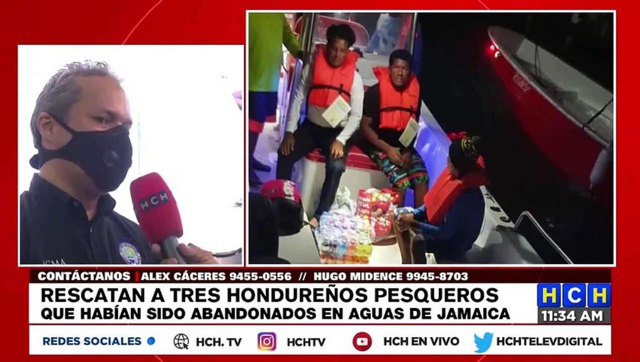 Rescatan y repatrían a tres pescadores hondureños dejados a la deriva en aguas jamaiquinas