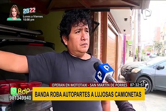 Operan en mototaxi: captan a delincuentes robando autopartes de camionetas en SMP