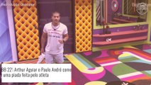 'BBB 22': Arthur Aguiar e Paulo André discutem após perderam a paciência por causa de brincadeira. 'Tá maluco?'