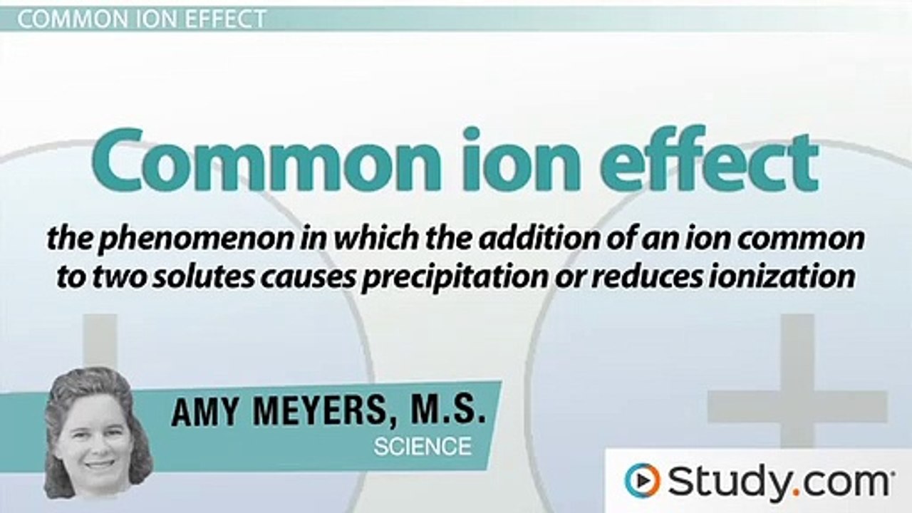 The Common Ion Effect and Selective Precipitation